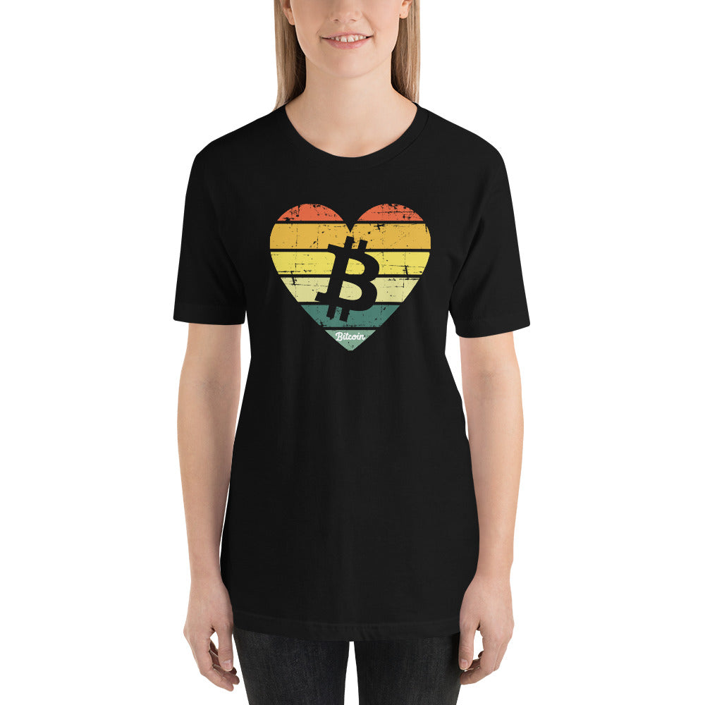 Bitcoin Heart Sunset Tee printful
