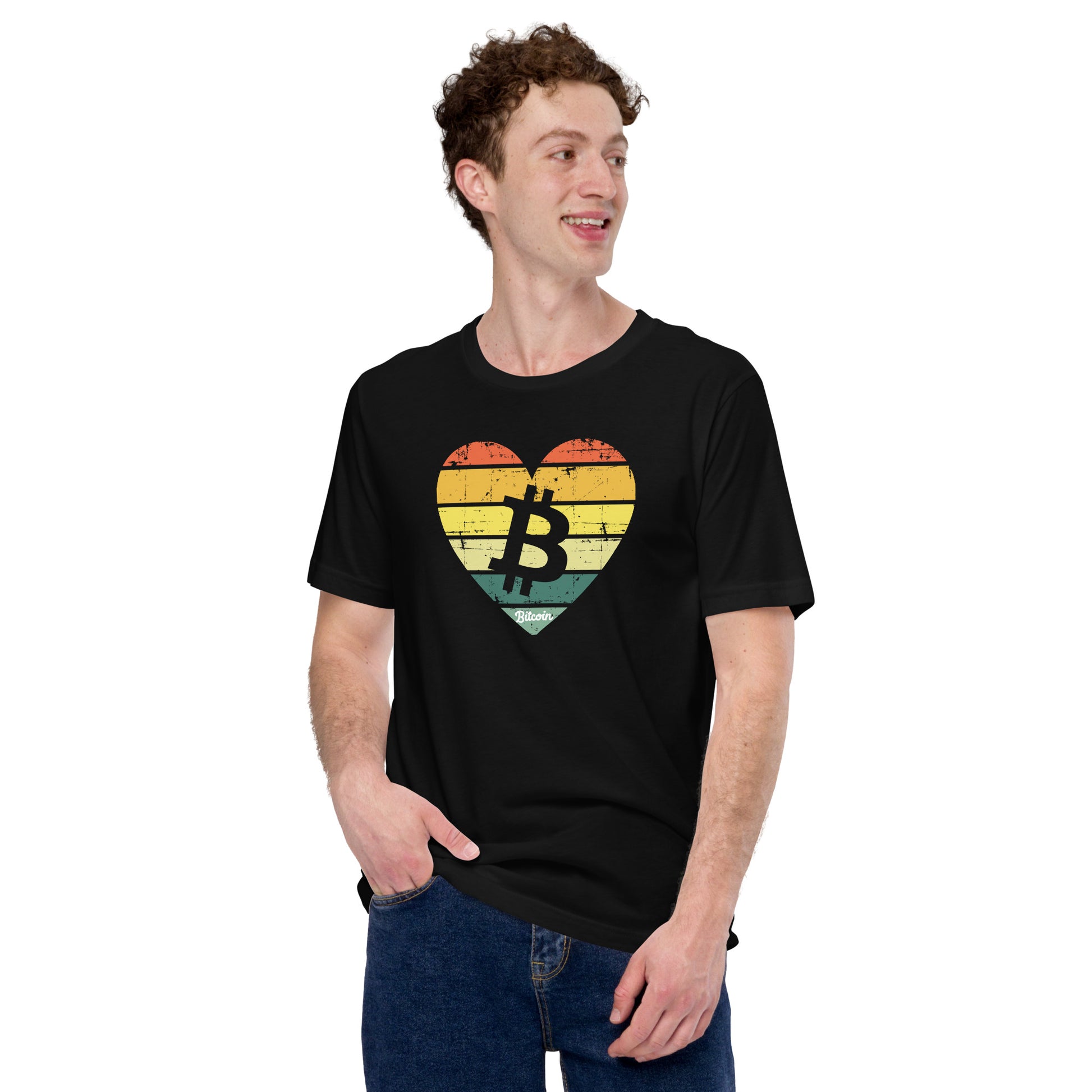 Bitcoin Heart Sunset Tee printful