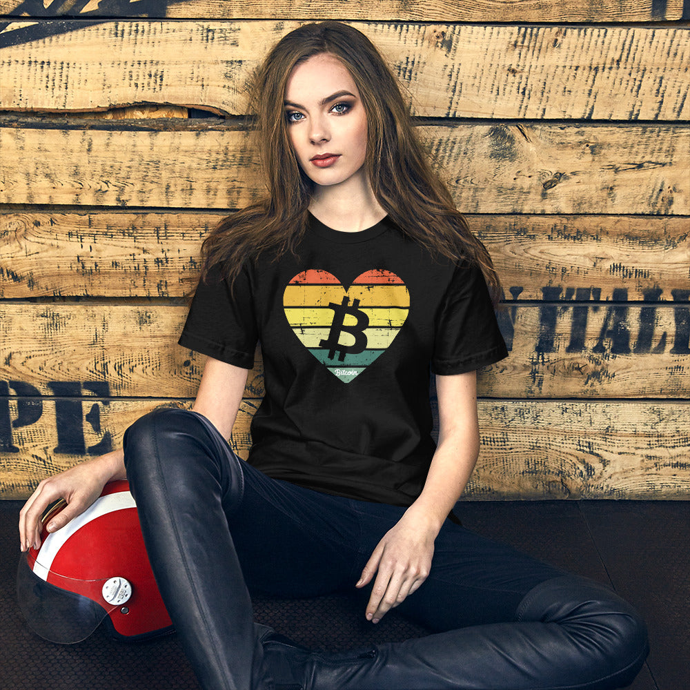 Bitcoin Heart Sunset Tee printful