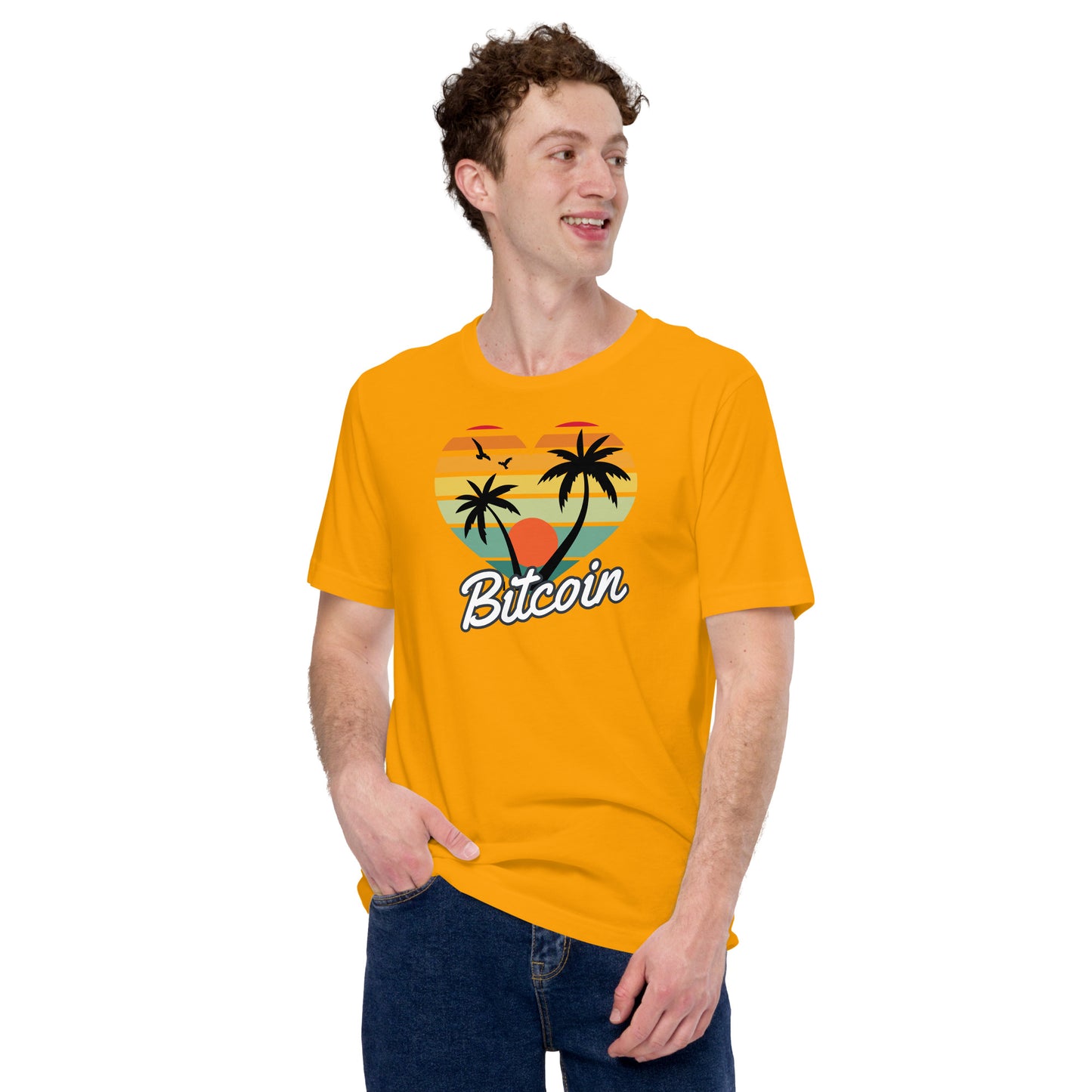 Bitcoin Sunset Palms T-Shirt In N Out Crypto