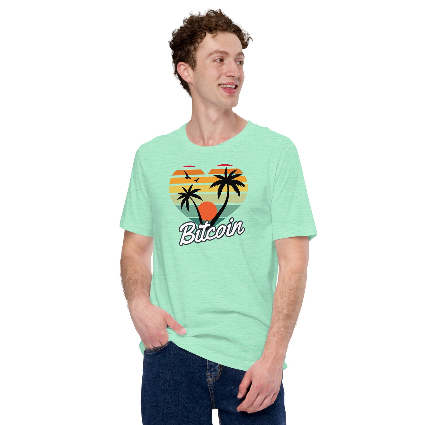 Bitcoin Sunset Palms T-Shirt In N Out Crypto