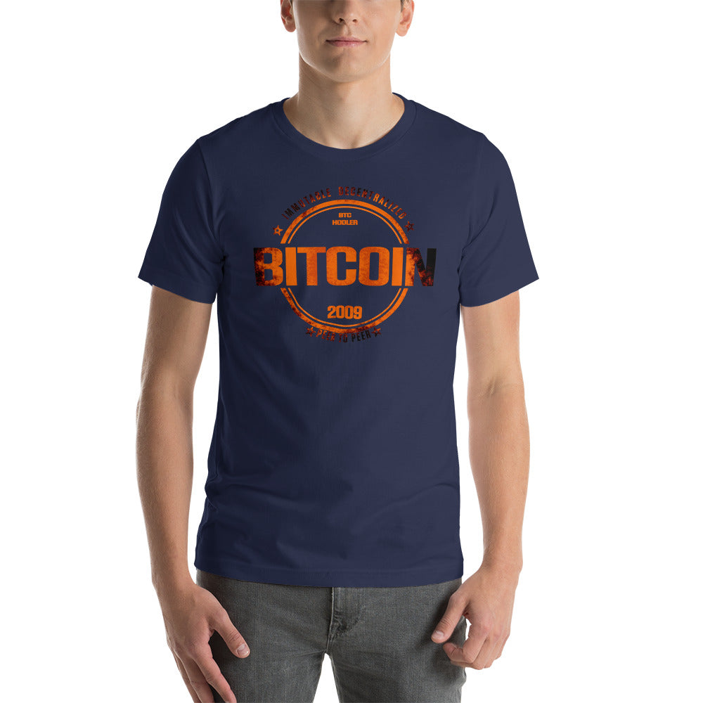 Bitcoin Distress Circle T-Shirt printful