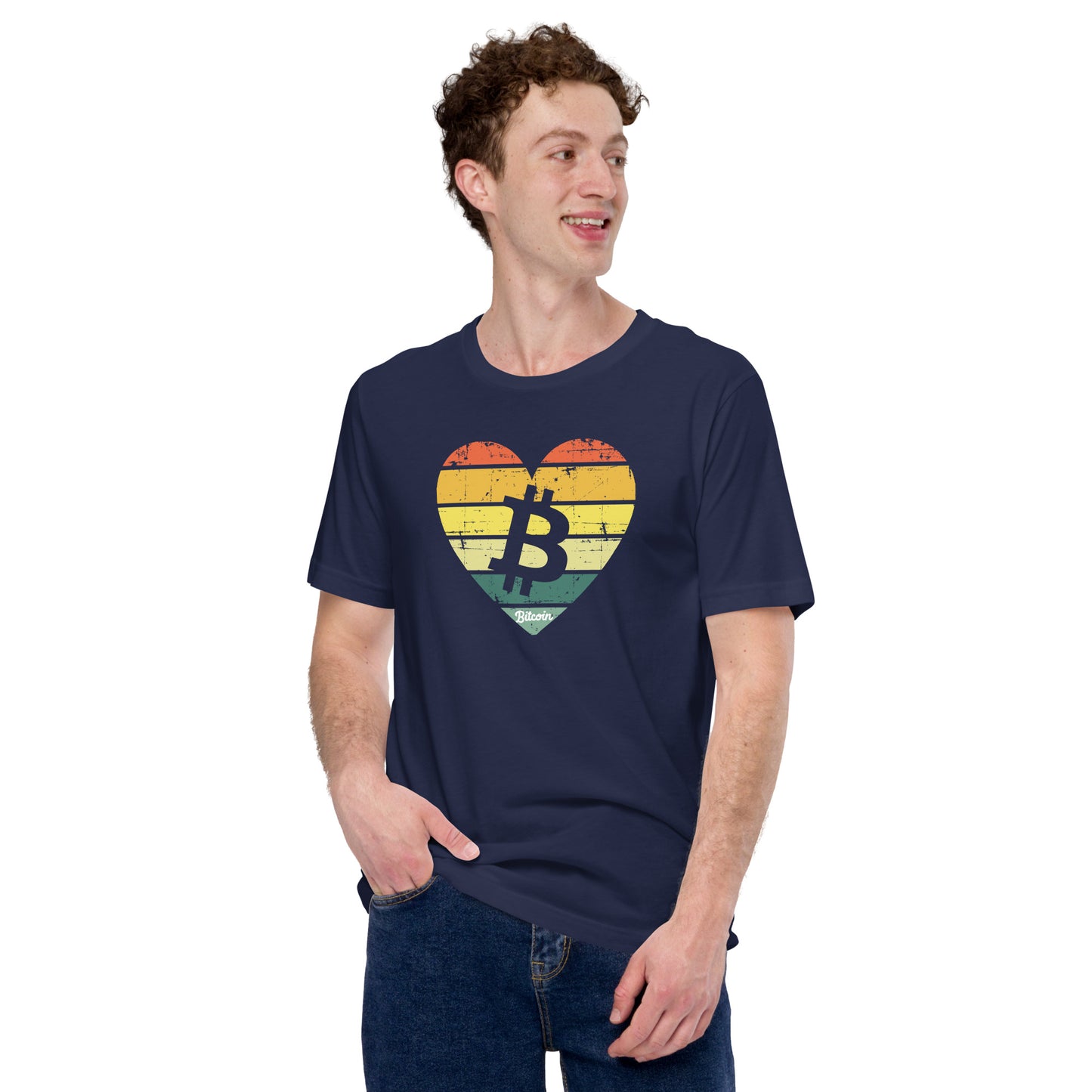 Bitcoin Heart Sunset Tee printful