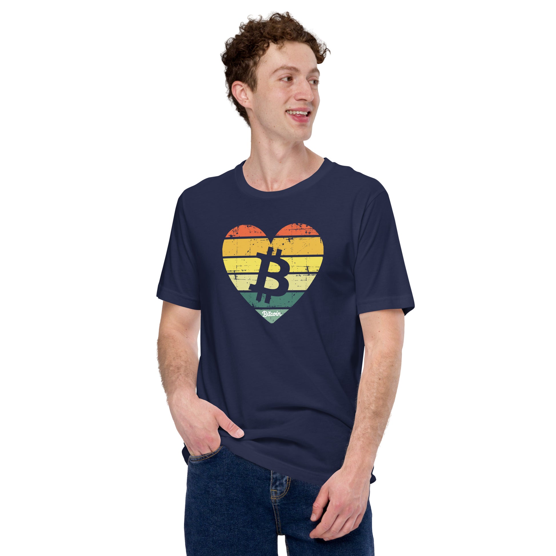 Bitcoin Heart Sunset Tee printful