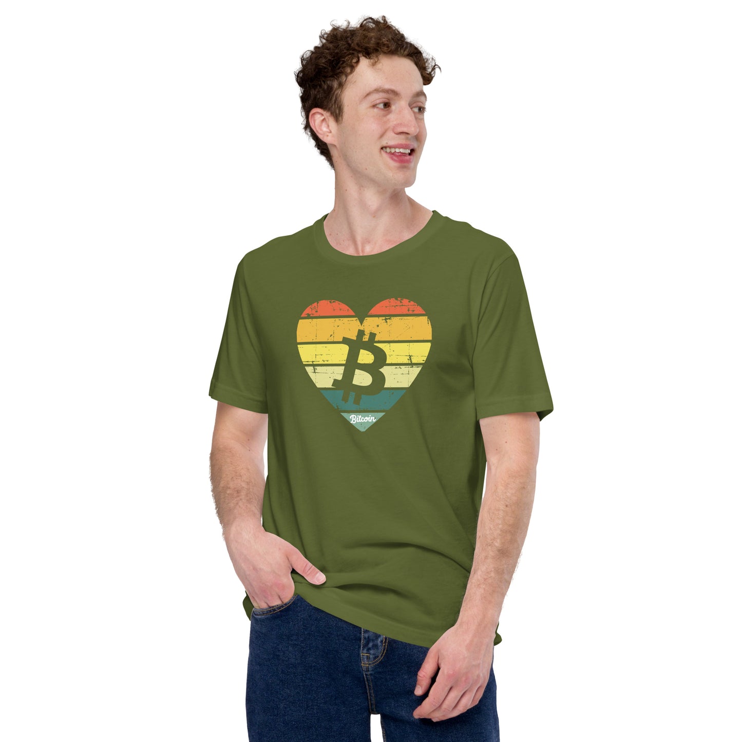 Bitcoin Heart Sunset Tee printful