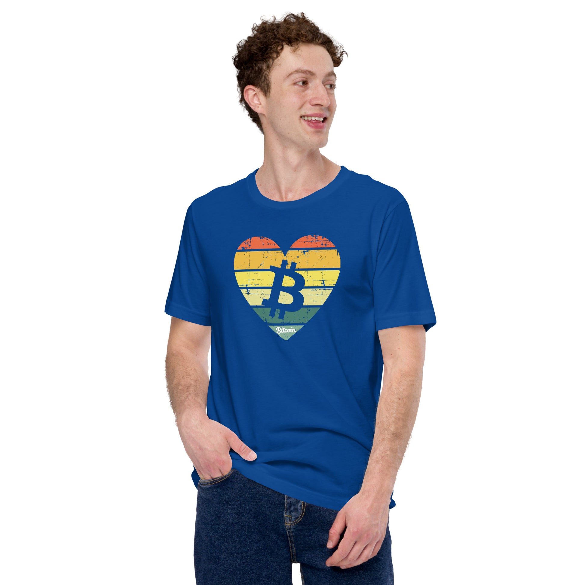 Bitcoin Heart Sunset Tee printful