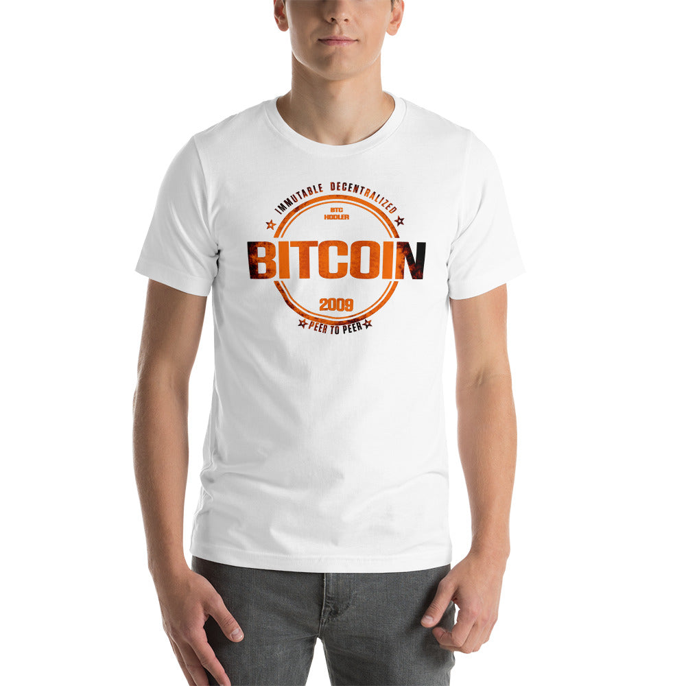 Bitcoin Distress Circle T-Shirt printful