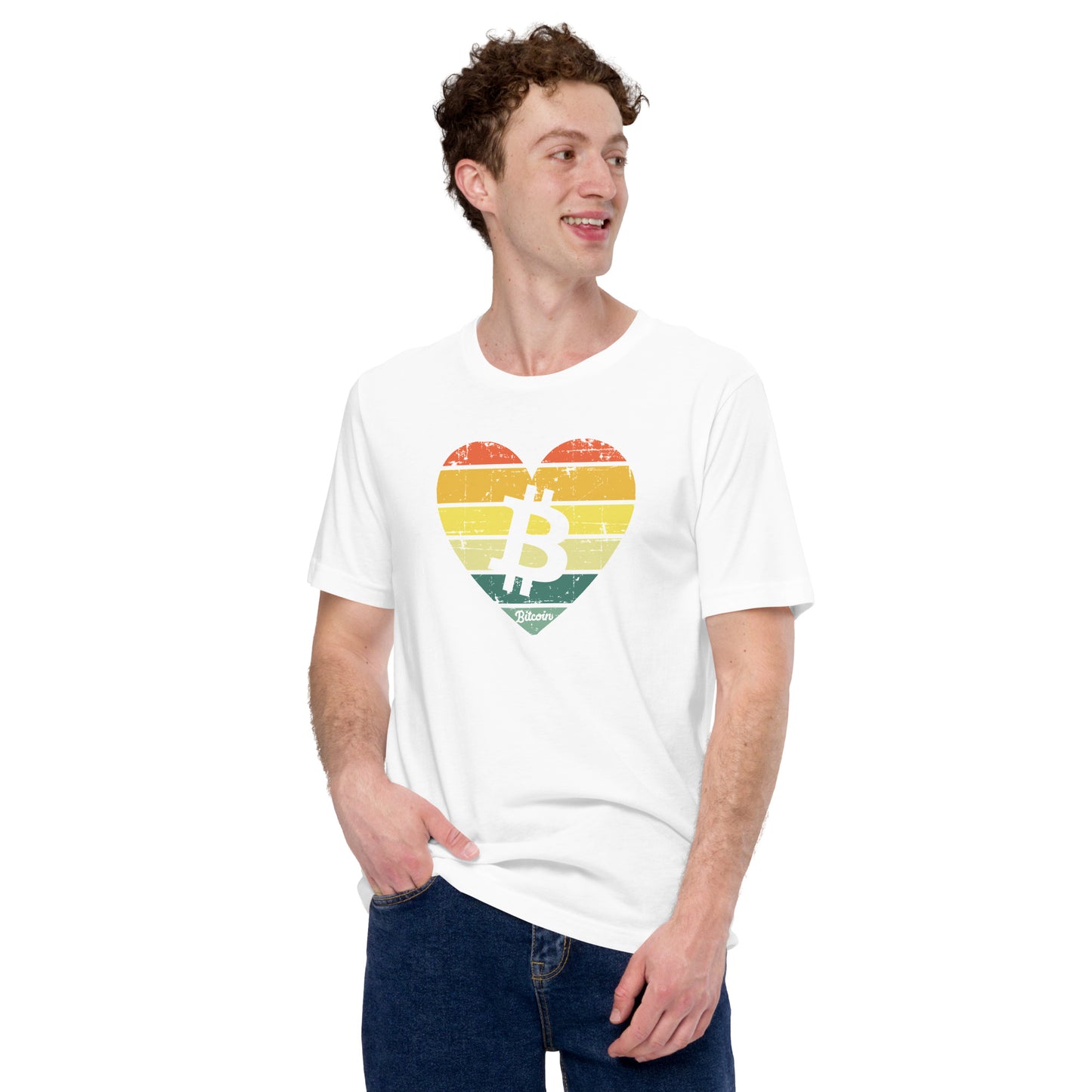 Bitcoin Heart Sunset Tee printful