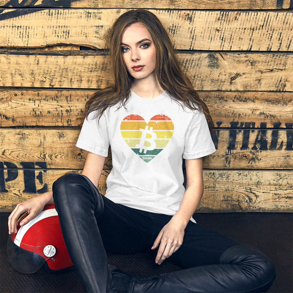 Bitcoin Heart Sunset Tee printful