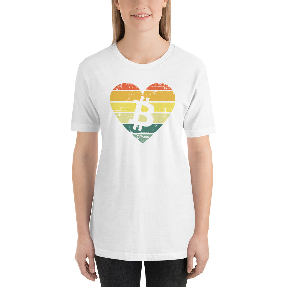 Bitcoin Heart Sunset Tee printful