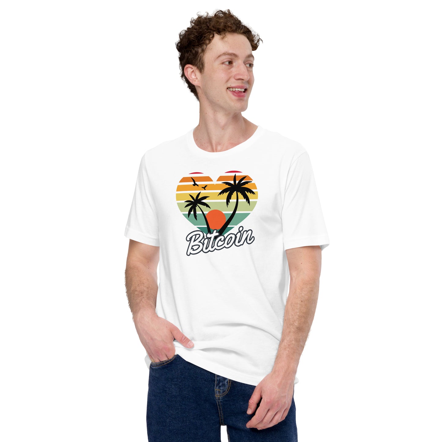 Bitcoin Sunset Palms T-Shirt In N Out Crypto