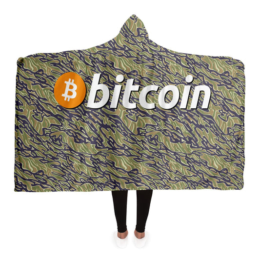 Bitcoin Camo Jungle Hooded Blanket In N Out Crypto