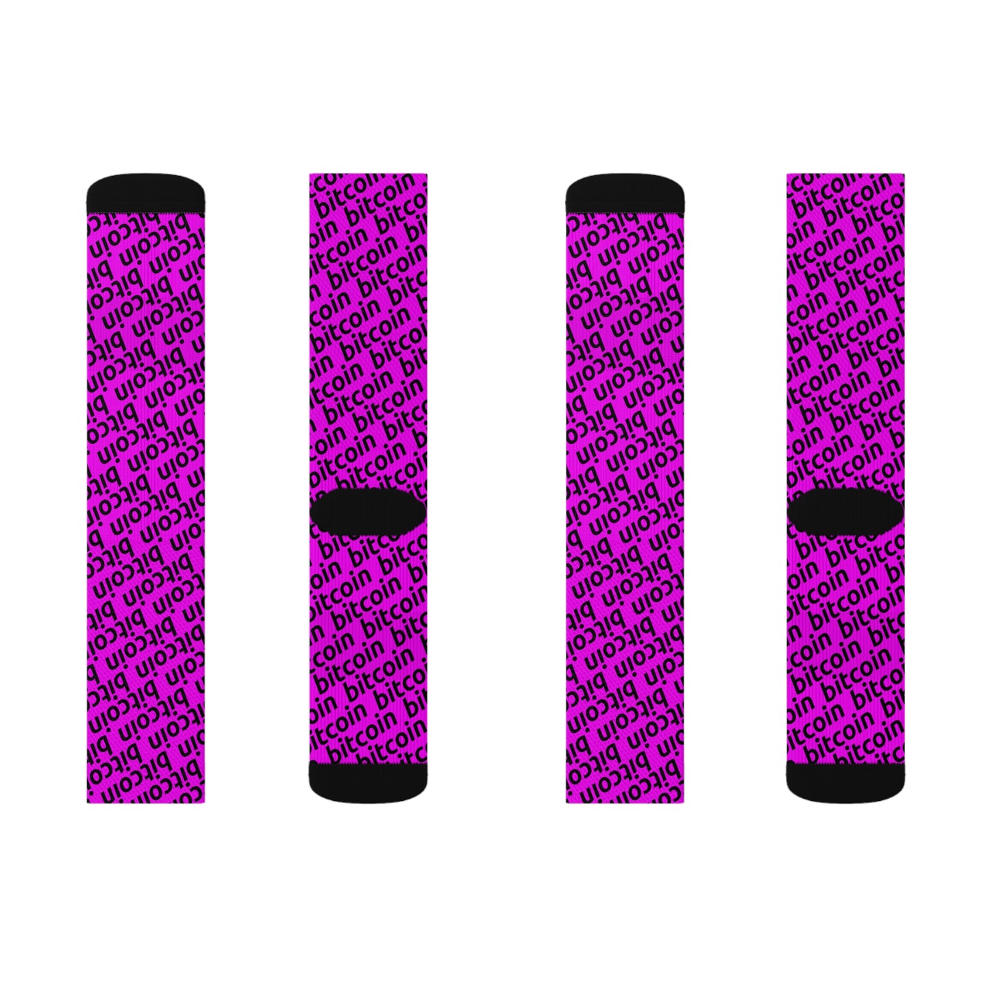 Bitcoin Fuchsia Socks Printify