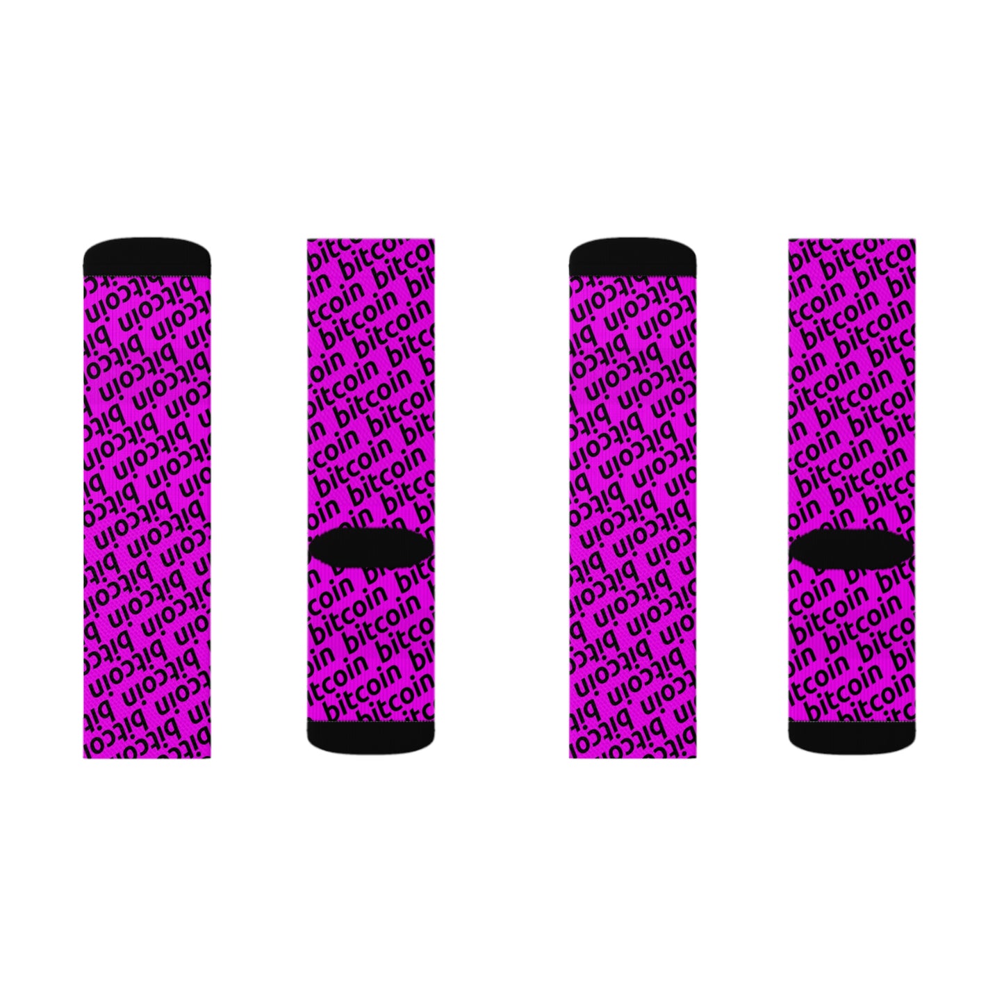 Bitcoin Fuchsia Socks Printify