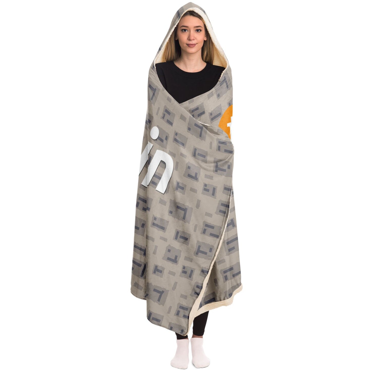 Bitcoin Camo Desert Hooded Blanket