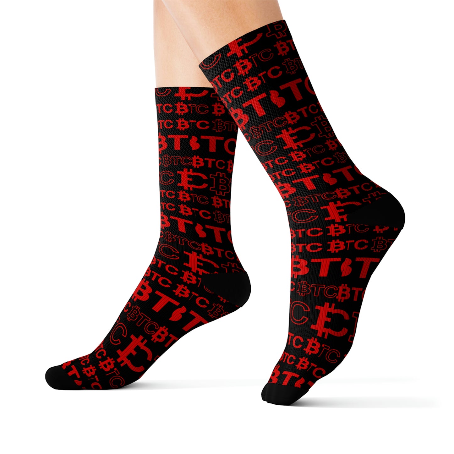 Bitcoin Dubai Red Socks Printify