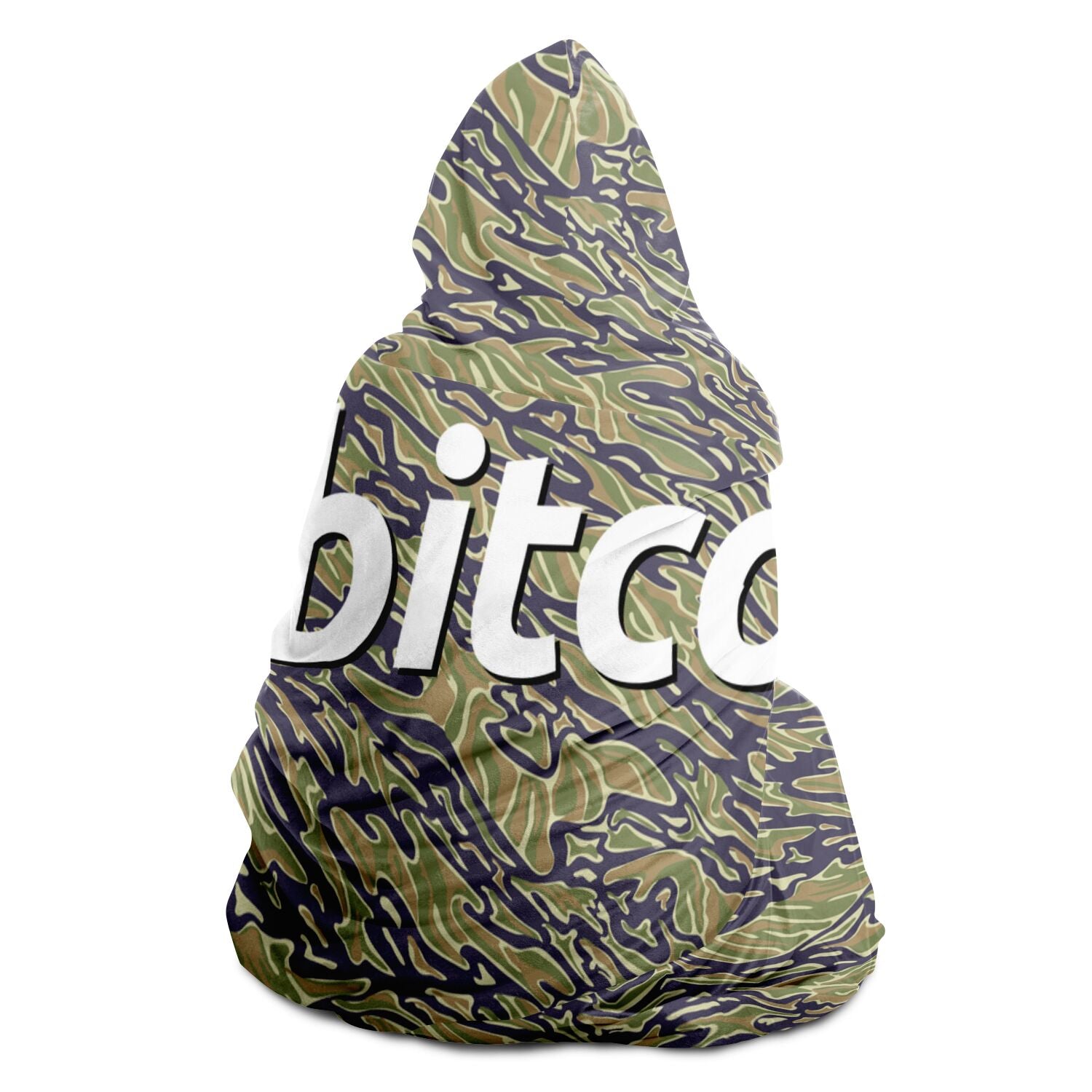 Bitcoin Camo Jungle Hooded Blanket In N Out Crypto