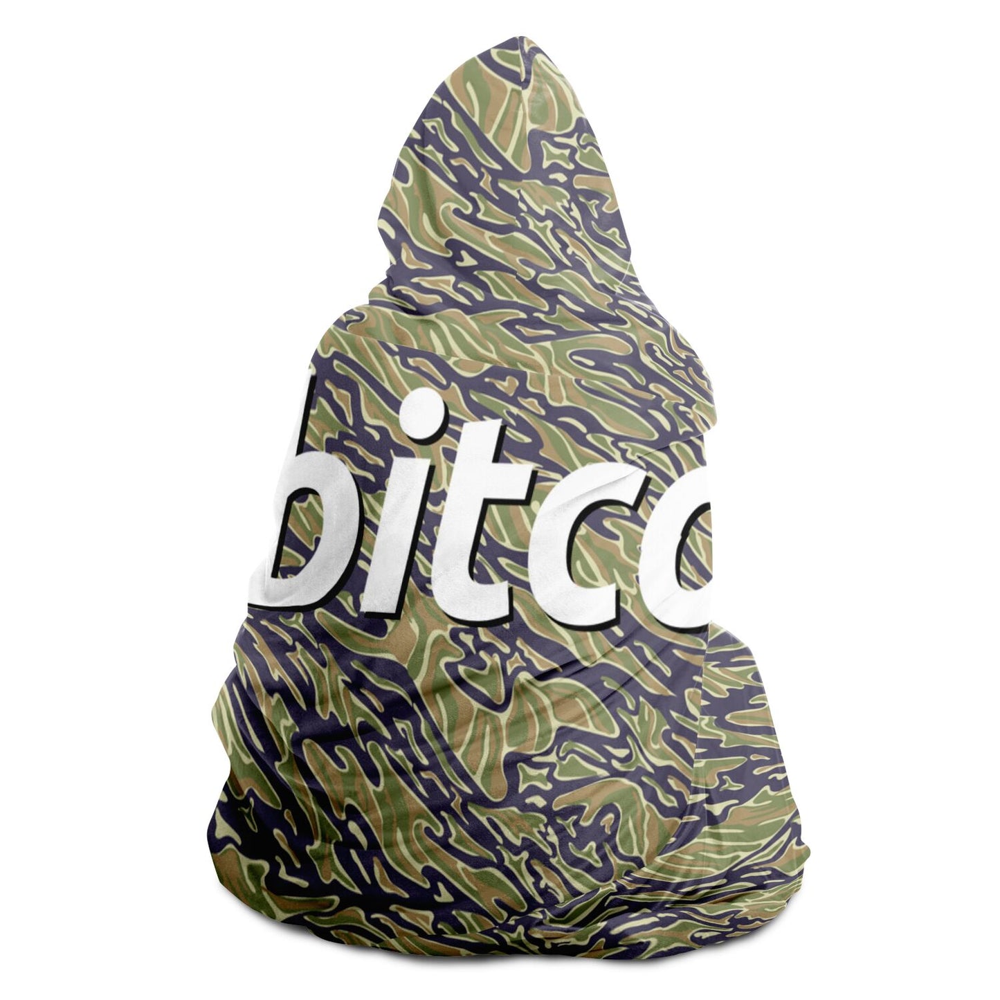 Bitcoin Camo Jungle Hooded Blanket