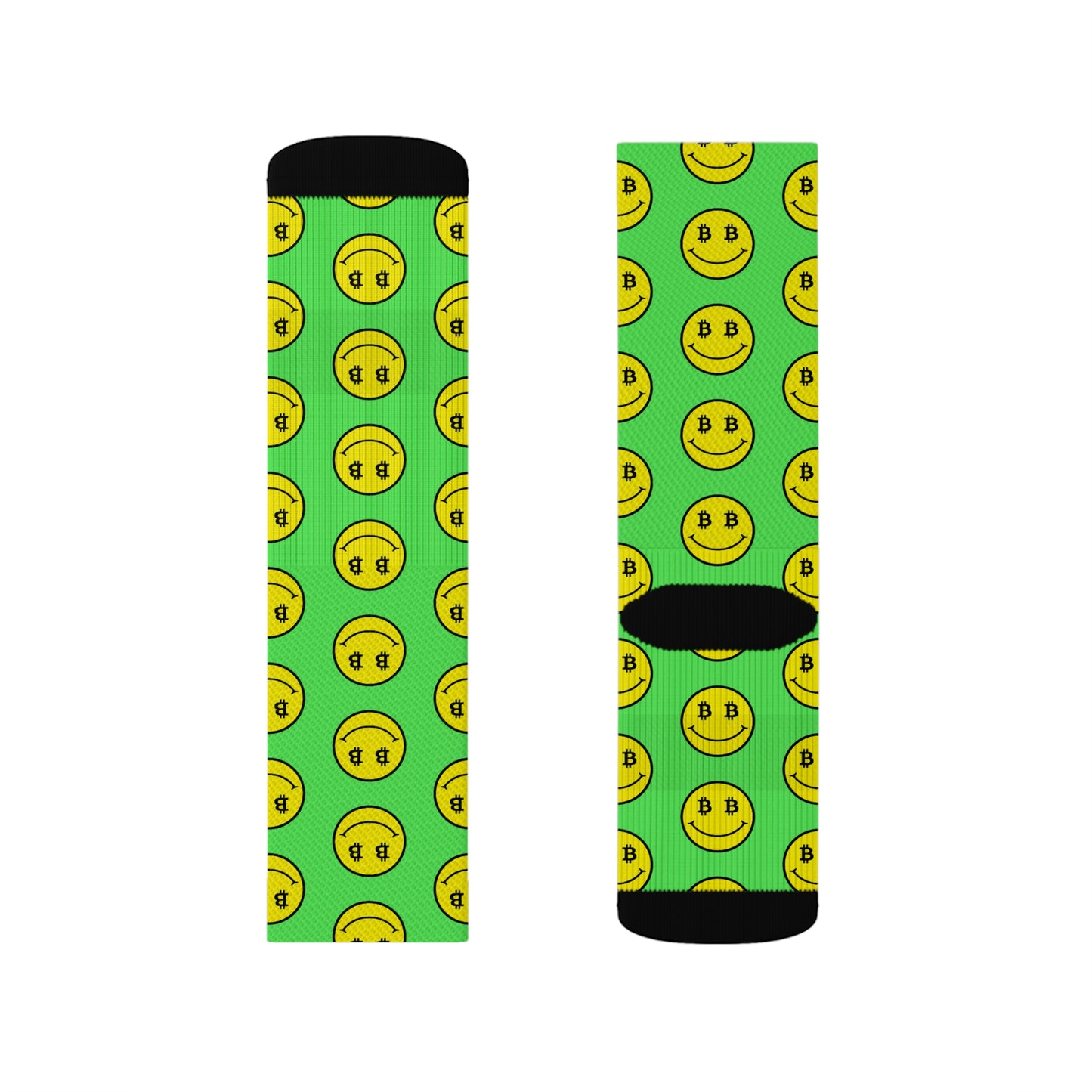 Bitcoin Smile Green Socks Printify