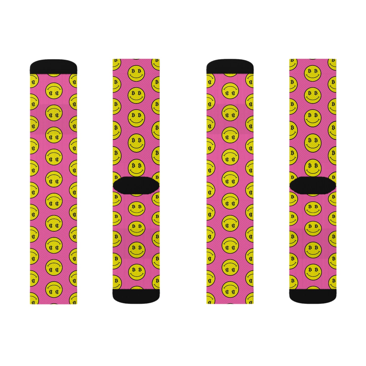 Bitcoin Smile Pink Socks Printify