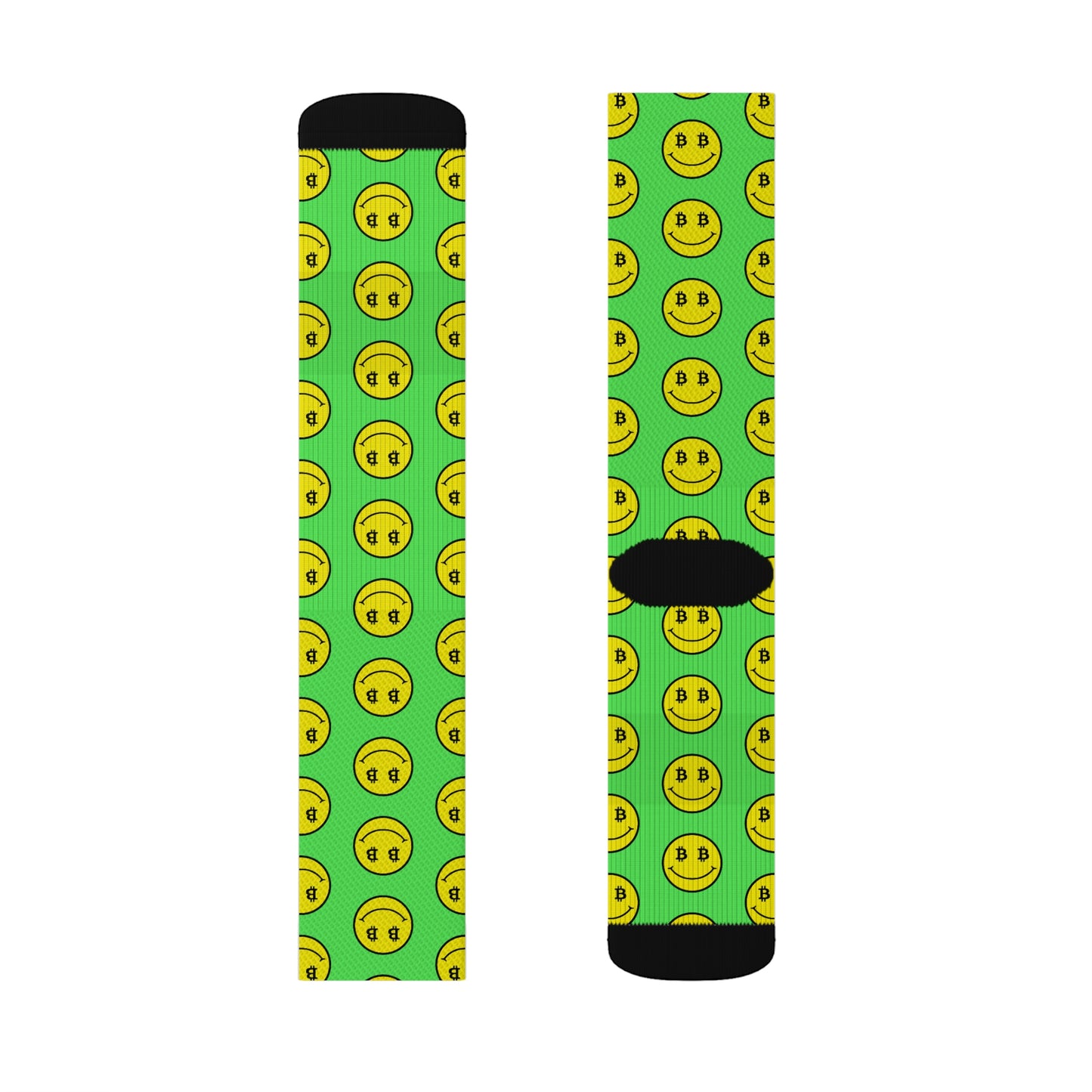 Bitcoin Smile Green Socks Printify