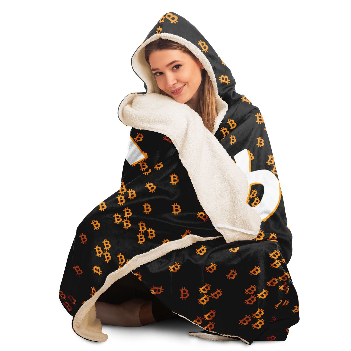 Bitcoin Scatter Hooded Blanket In N Out Crypto