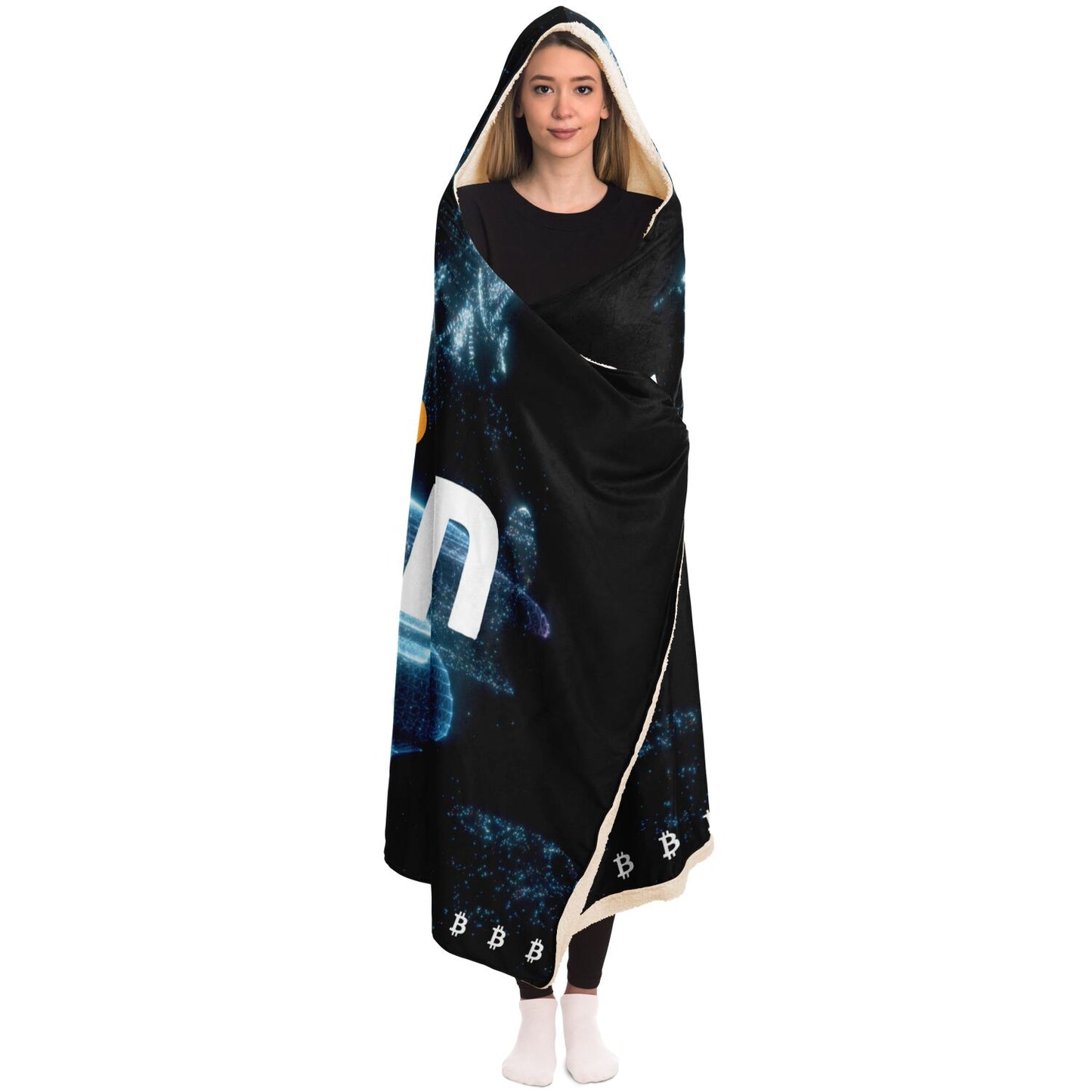 Bitcoin Galaxy Hooded Blanket In N Out Crypto