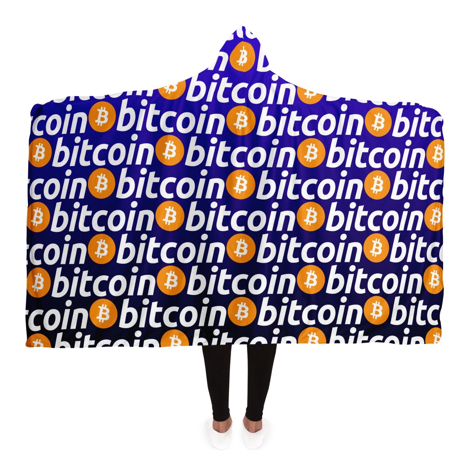Bitcoin Logo Hooded Blanket In N Out Crypto
