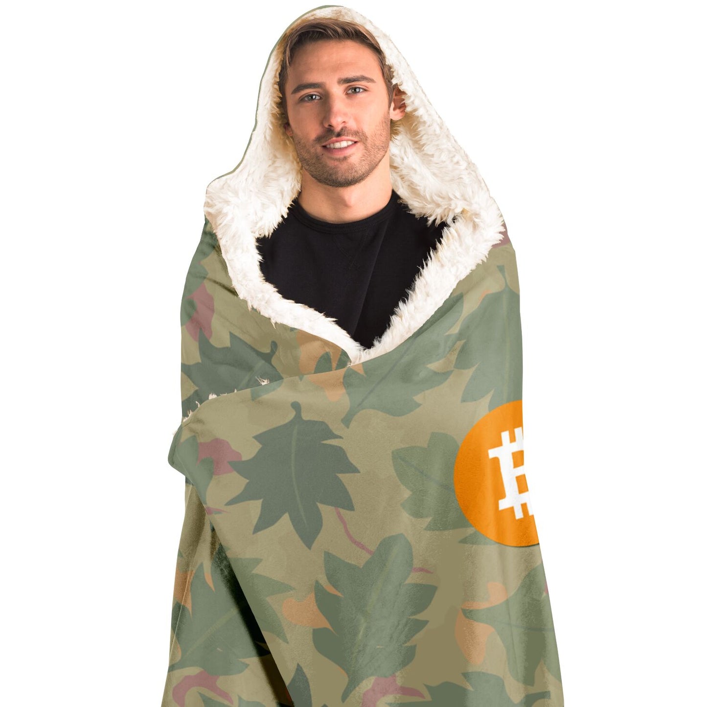 Bitcoin Leaf Hooded Blanket In N Out Crypto