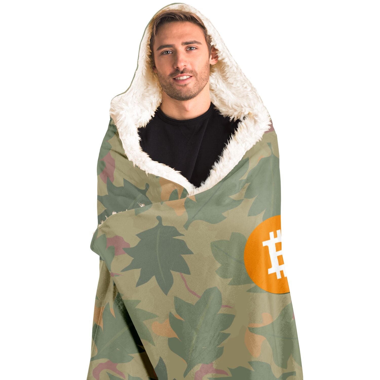 Bitcoin Leaf Hooded Blanket In N Out Crypto