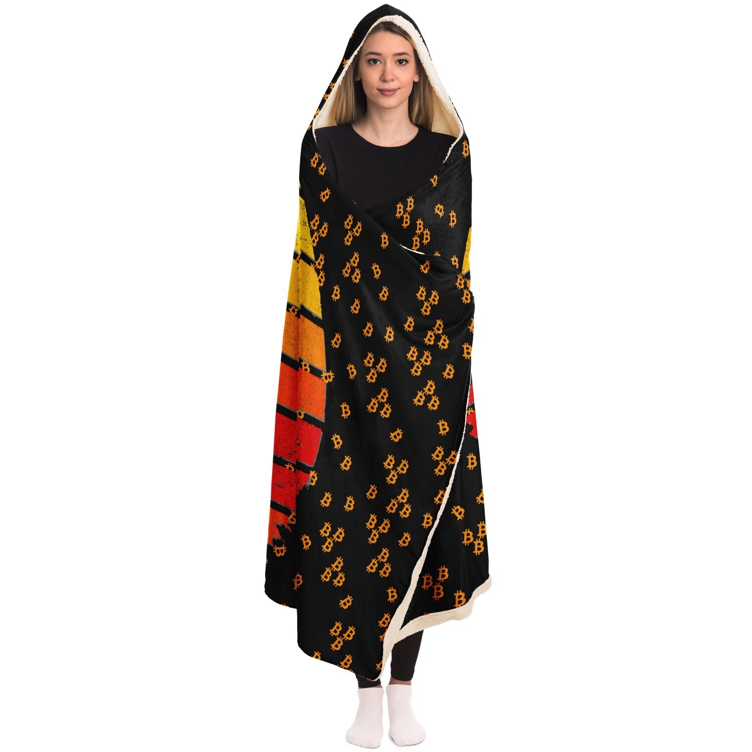 Bitcoin Sunset Hooded Blanket In N Out Crypto