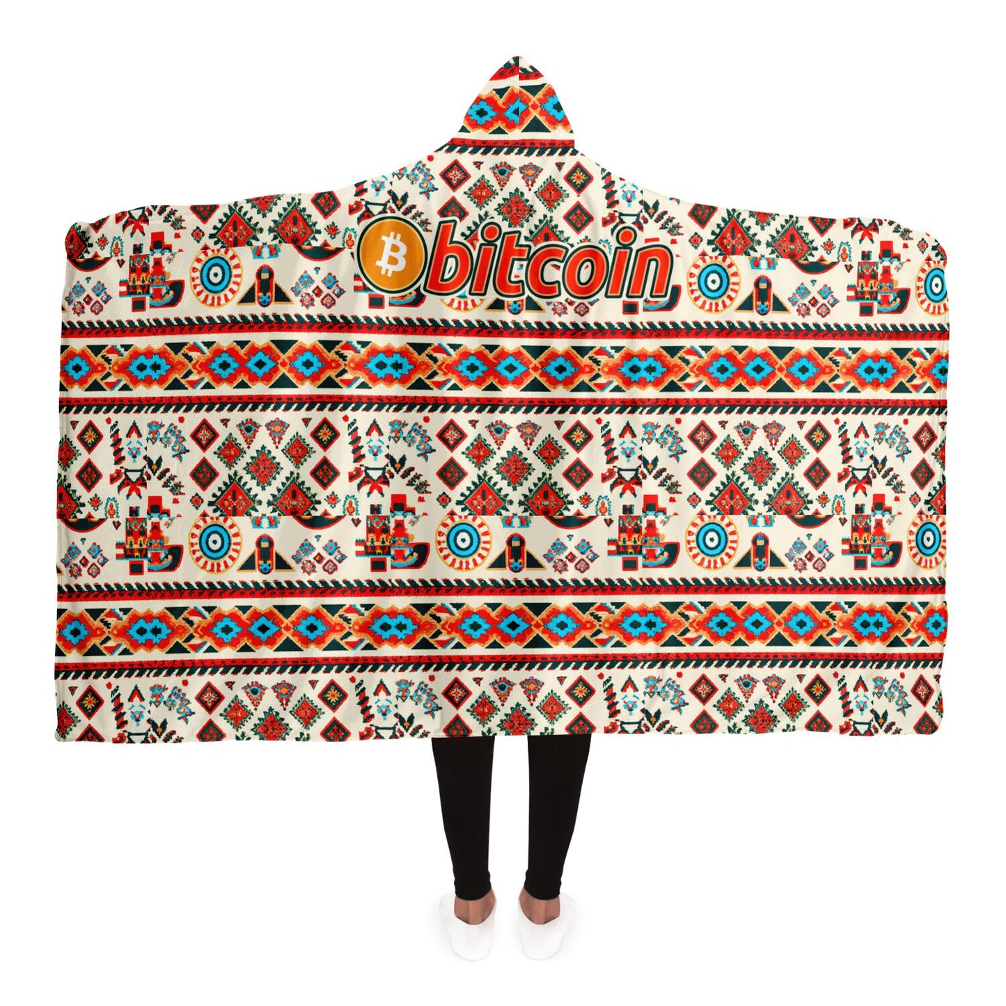 Bitcoin Native Art Hooded Blanket