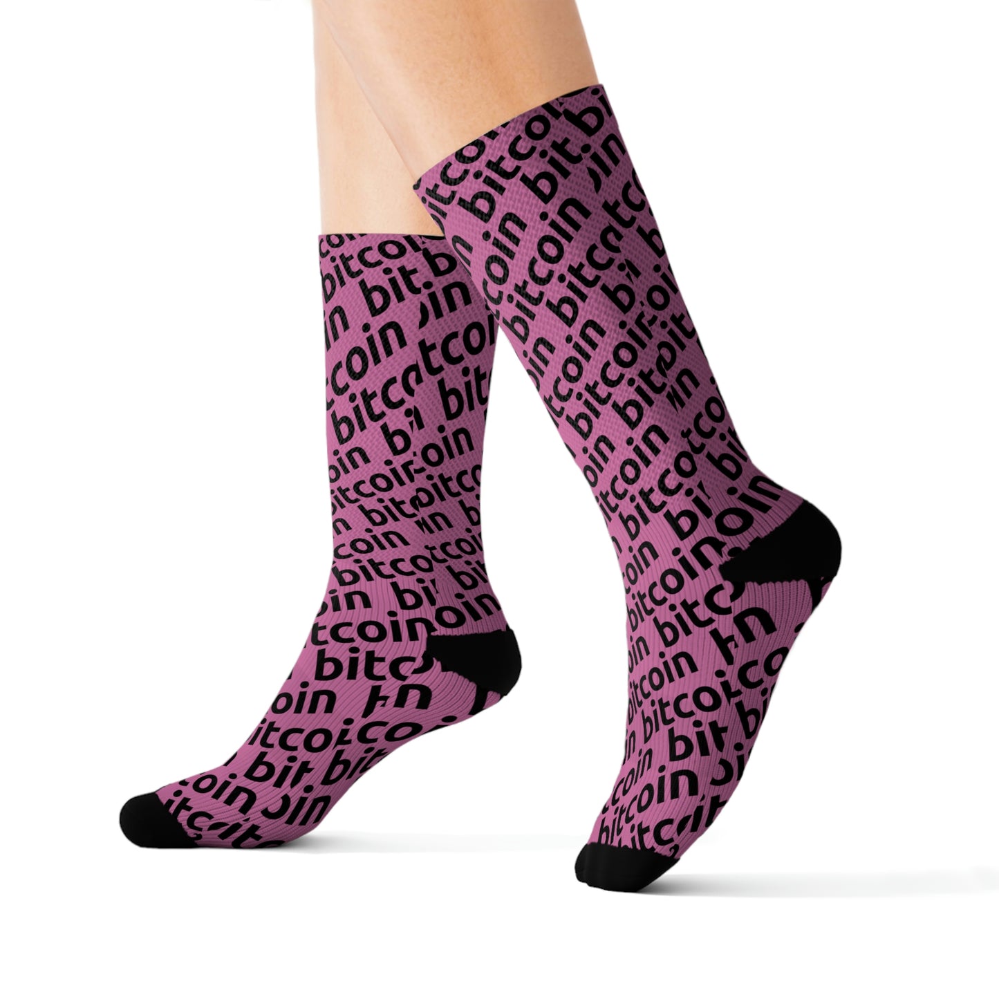 Bitcoin Pink Socks Printify