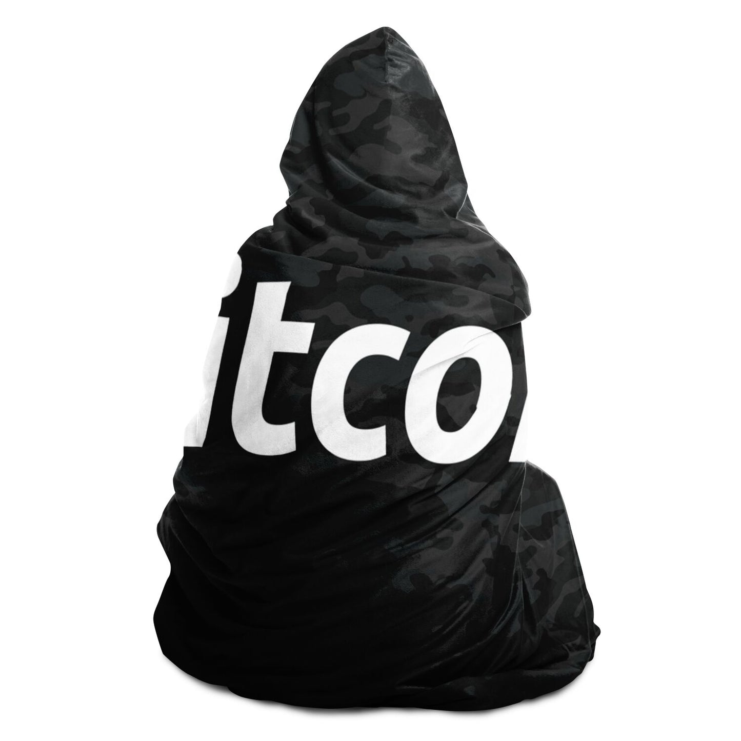 Bitcoin Dark Camo Hooded Blanket In N Out Crypto