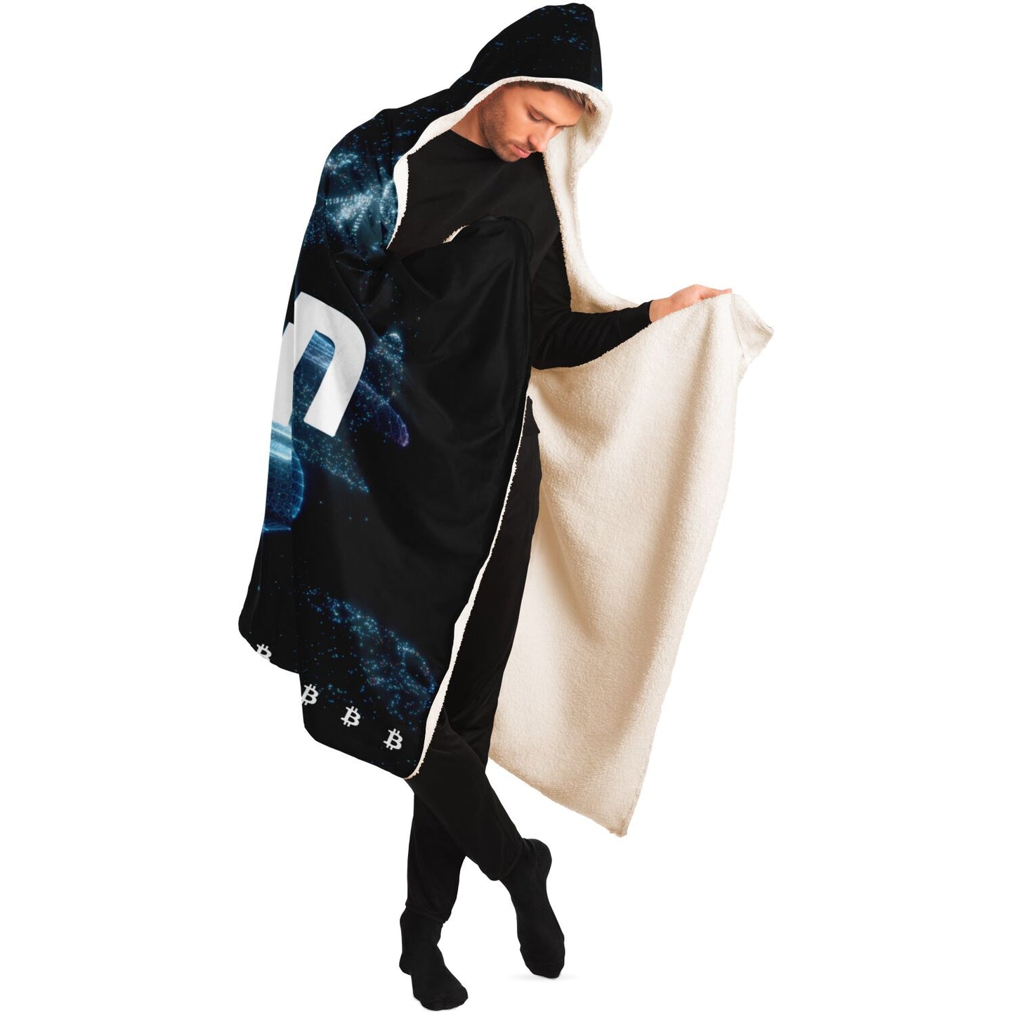 Bitcoin Galaxy Hooded Blanket In N Out Crypto