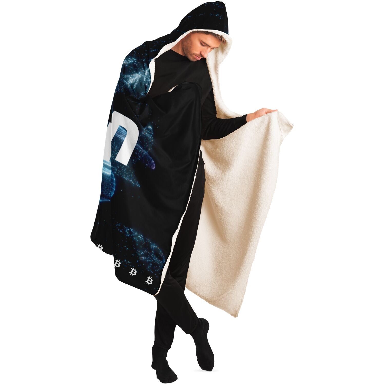 Bitcoin Galaxy Hooded Blanket In N Out Crypto