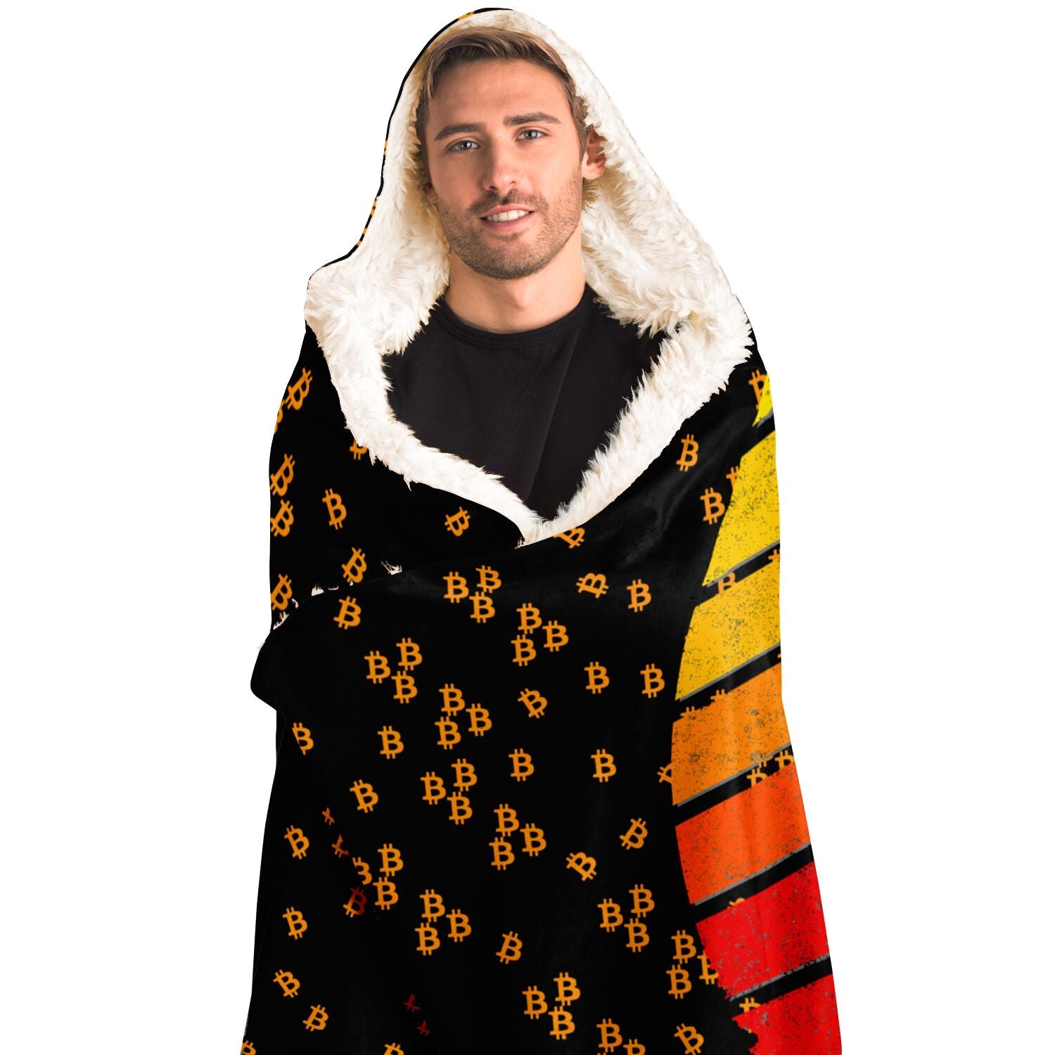 Bitcoin Sunset Hooded Blanket In N Out Crypto