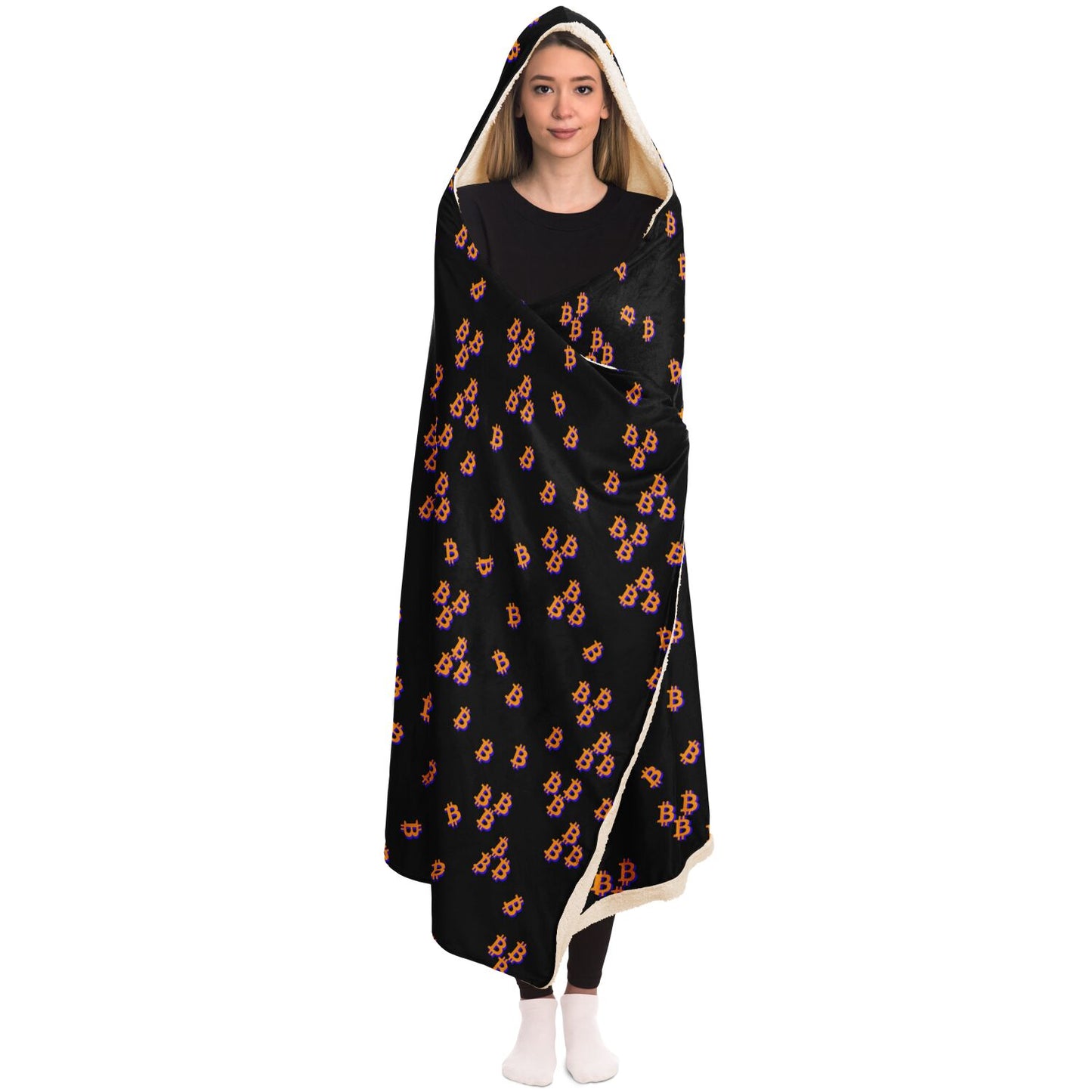 Bitcoin Lips Hooded Blanket In N Out Crypto