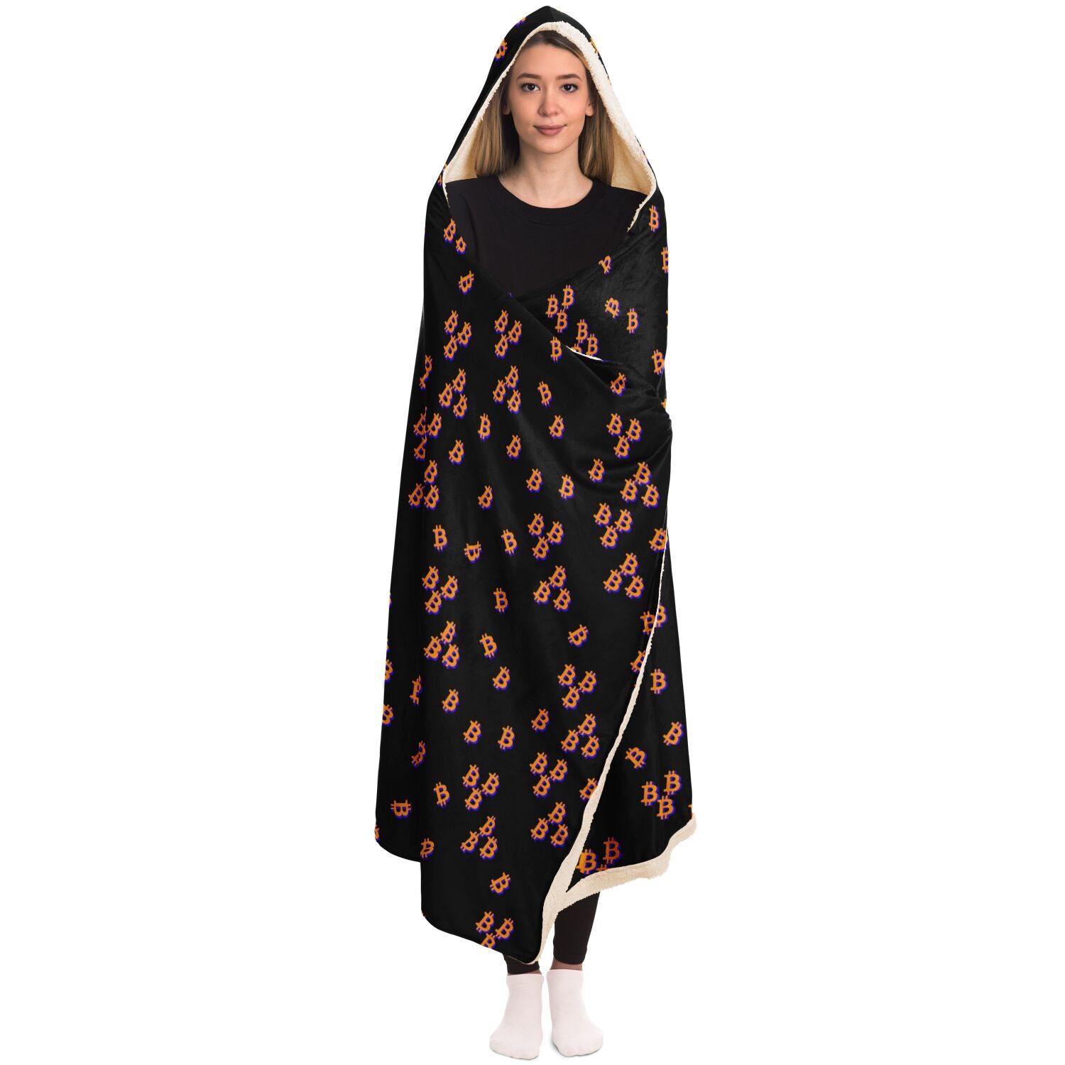 Bitcoin Lips Hooded Blanket In N Out Crypto