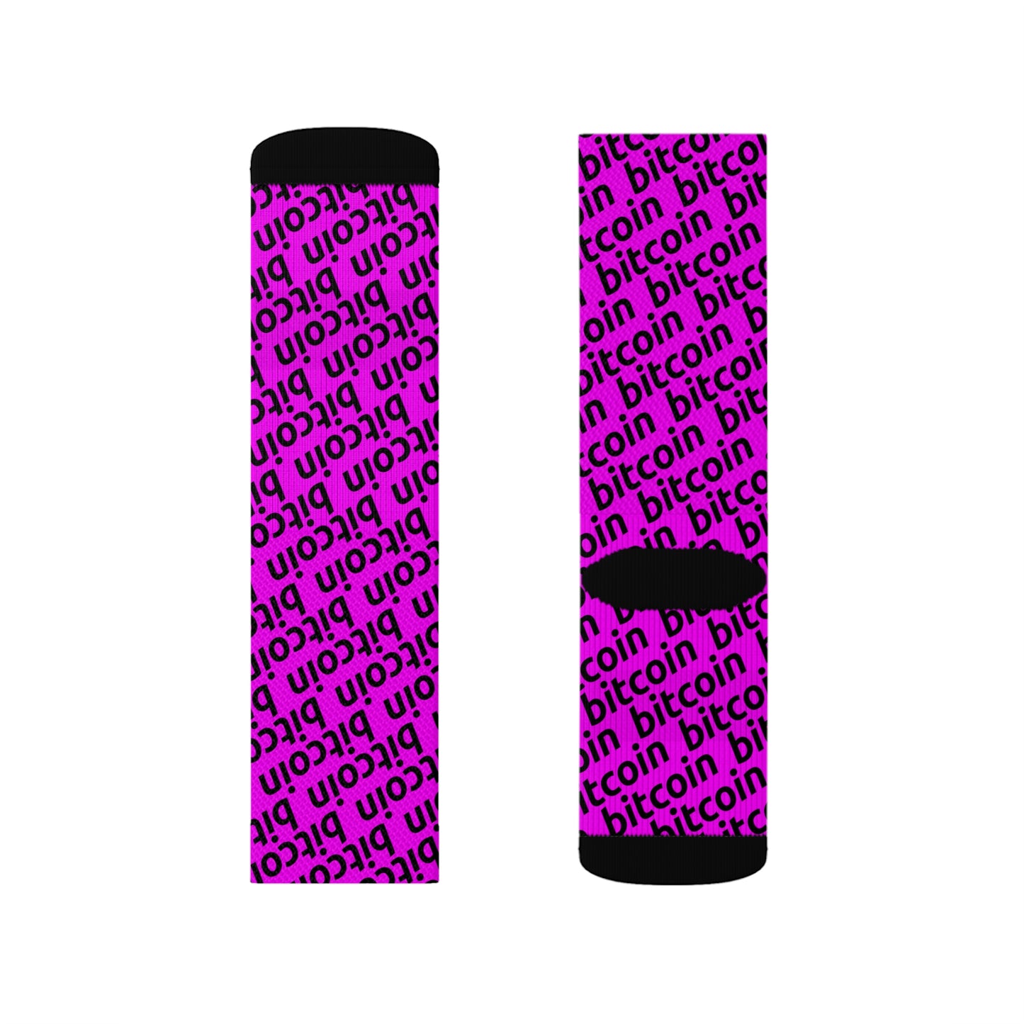 Bitcoin Fuchsia Socks Printify