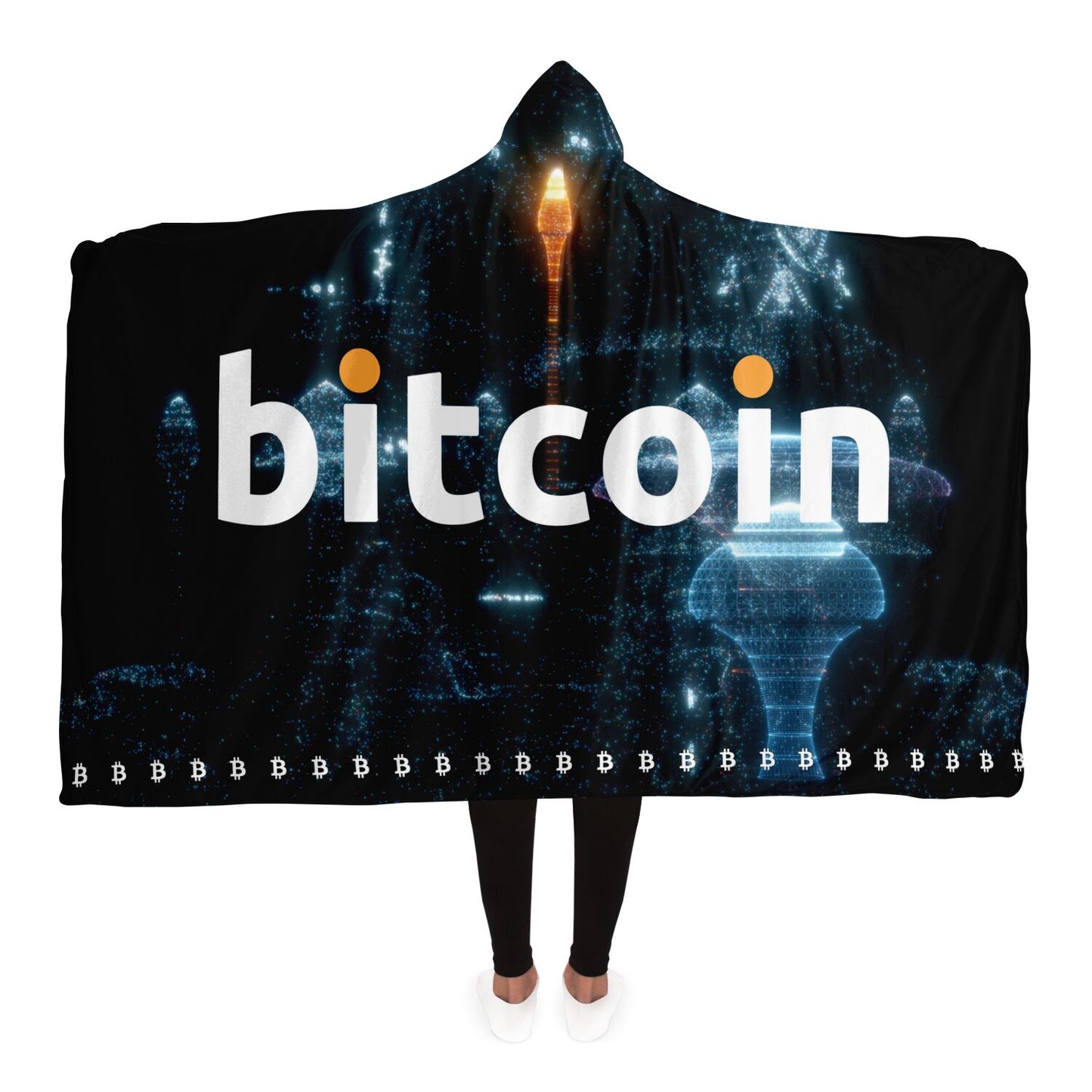 Bitcoin Galaxy Hooded Blanket In N Out Crypto