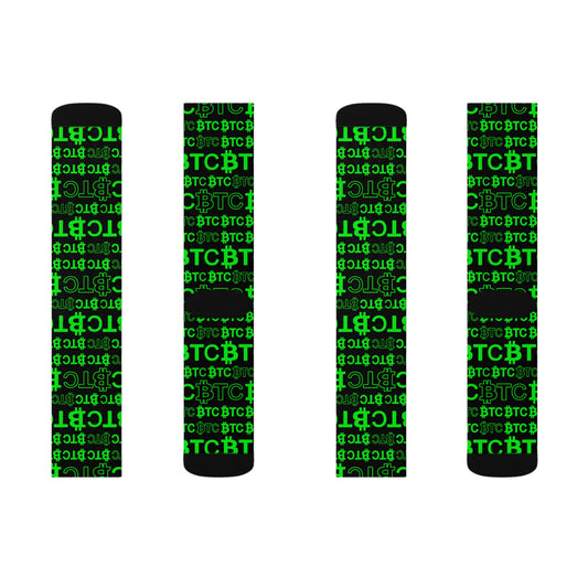 Bitcoin Dubai Green Socks Printify