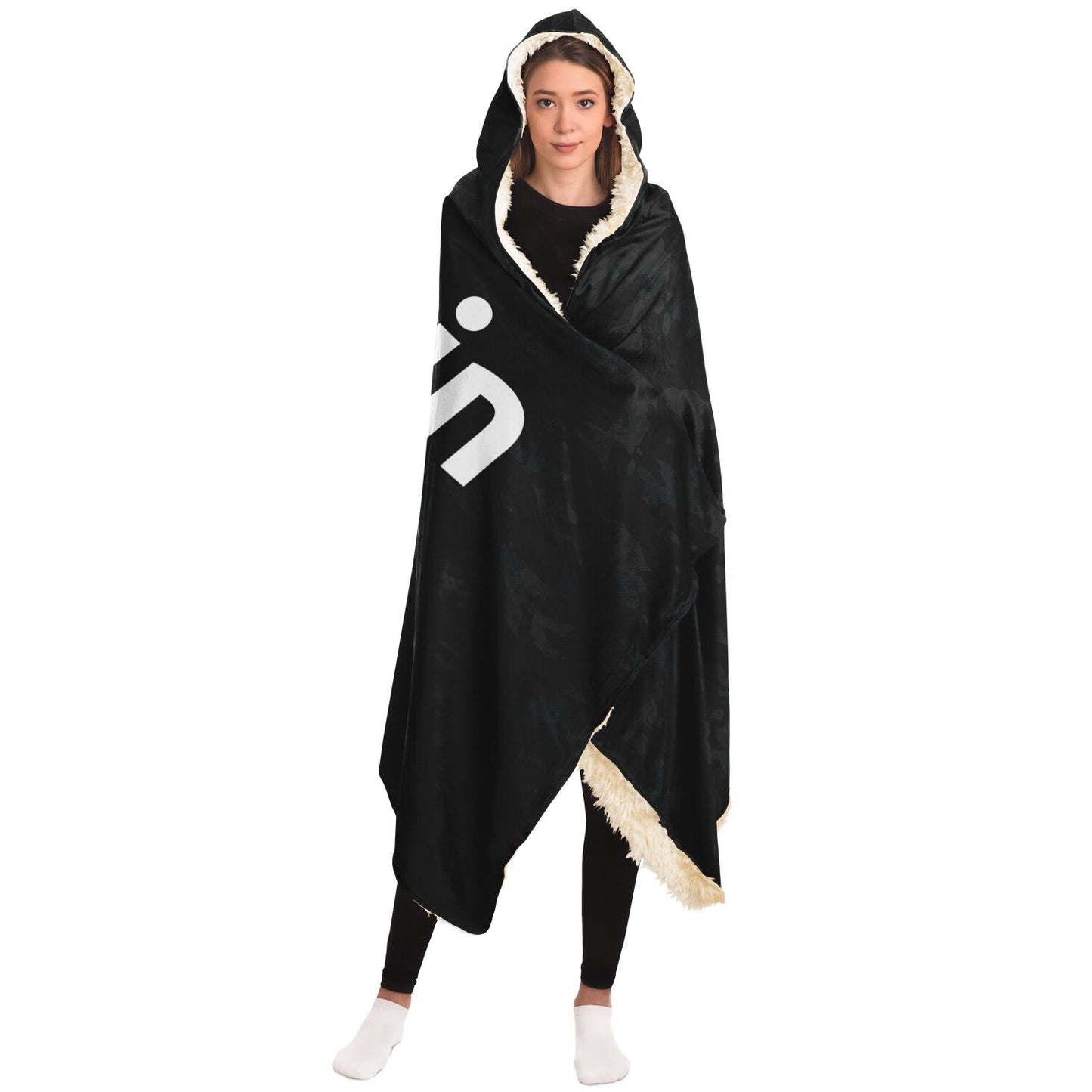 Bitcoin Dark Camo Hooded Blanket In N Out Crypto