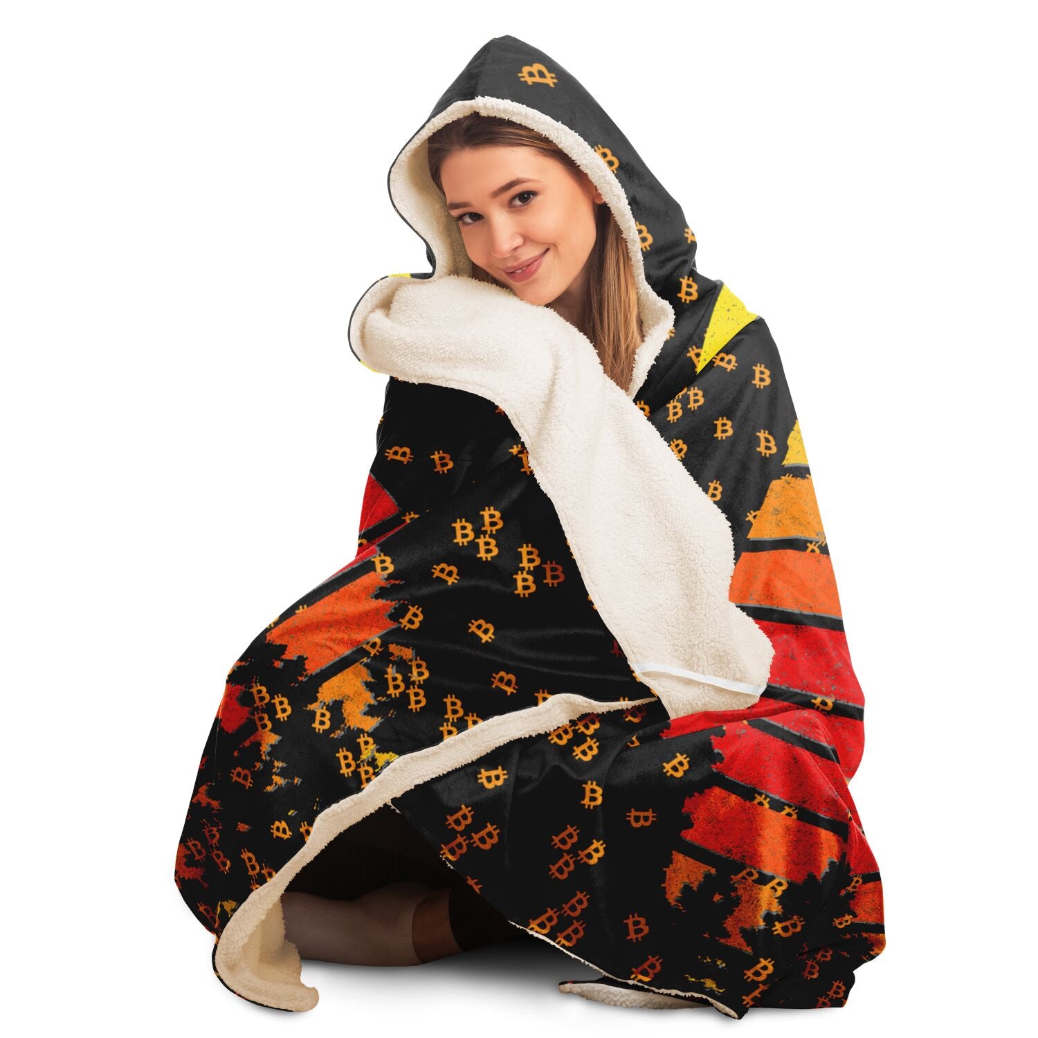 Bitcoin Sunset Hooded Blanket In N Out Crypto