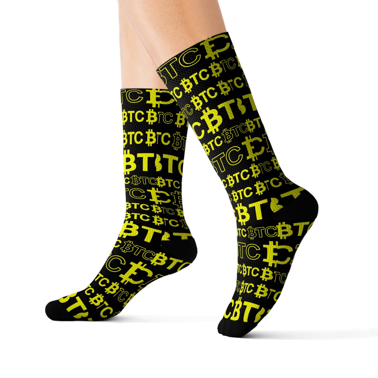 Bitcoin Dubay Yellow Socks Printify