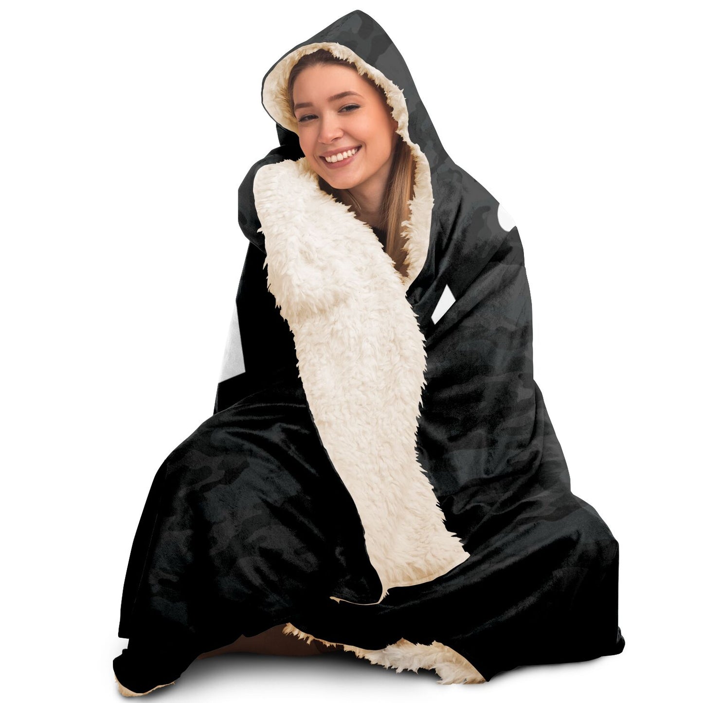 Bitcoin Dark Camo Hooded Blanket In N Out Crypto