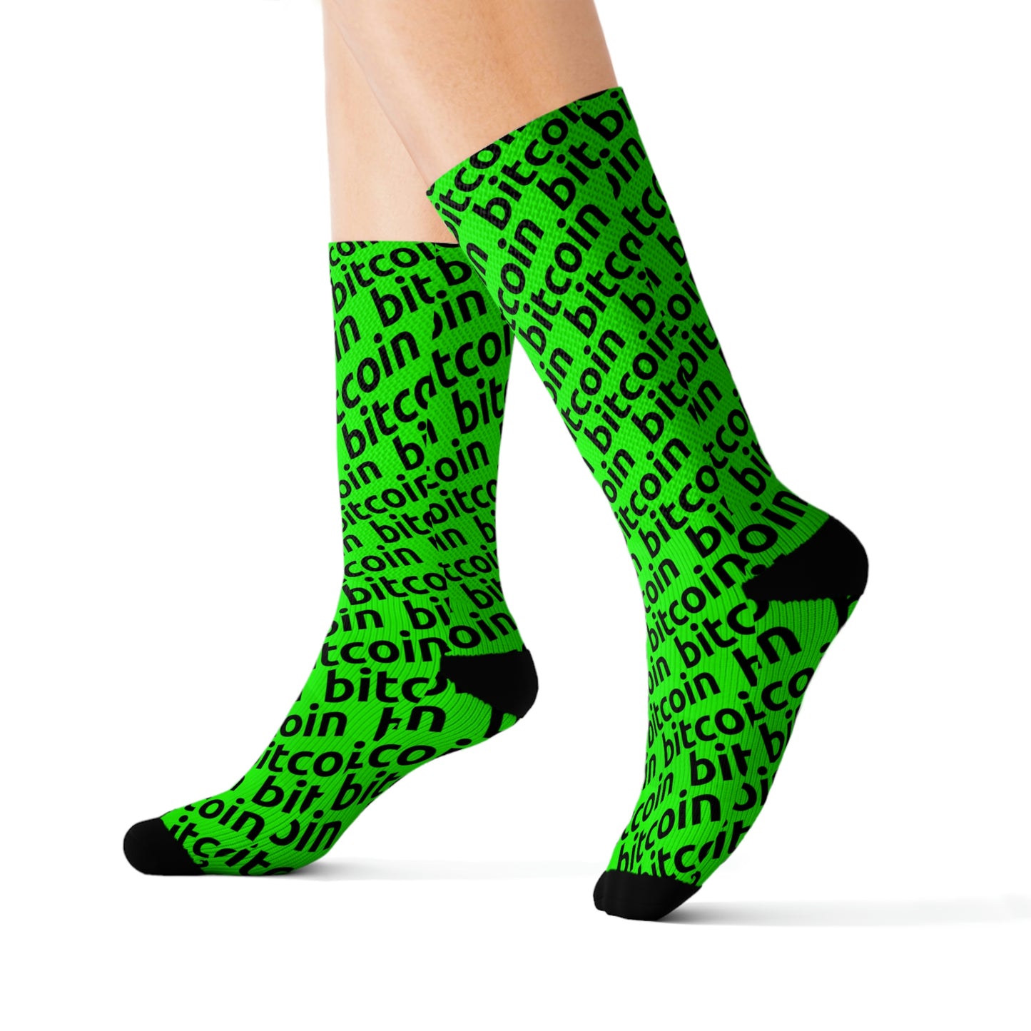 Bitcoin Deep Lime Socks Printify