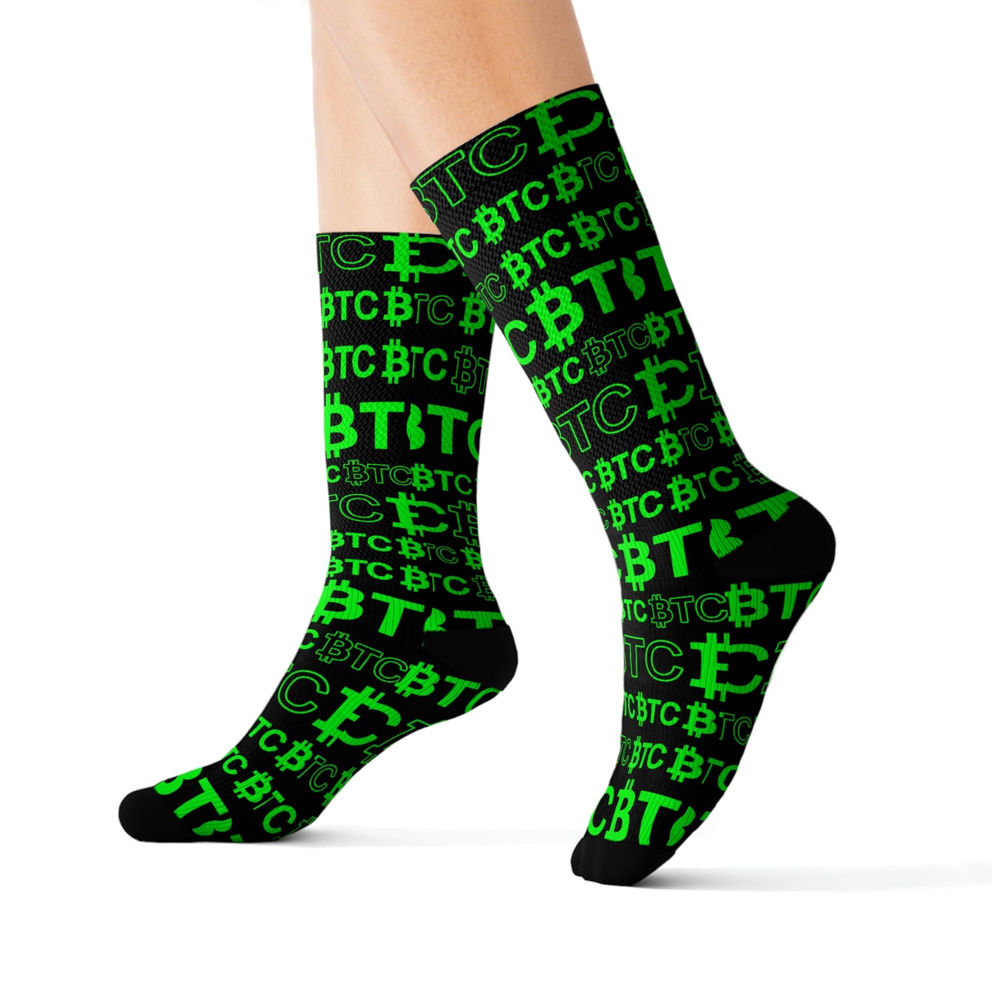 Bitcoin Dubai Green Socks Printify