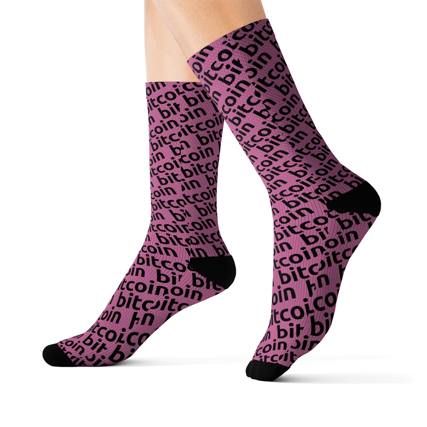 Bitcoin Pink Socks Printify