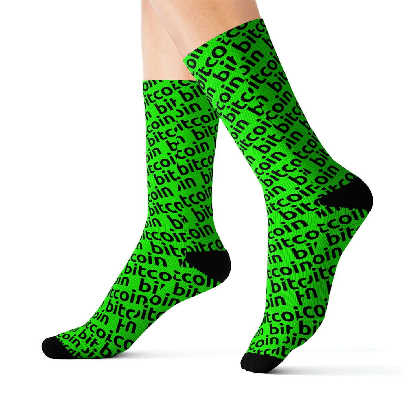 Bitcoin Deep Lime Socks Printify
